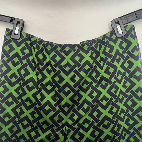 Sara Campbell A-Line Skirt Sz M Preppy Coastal Mod Green Retro Geometric 60s - Picture 2 of 10